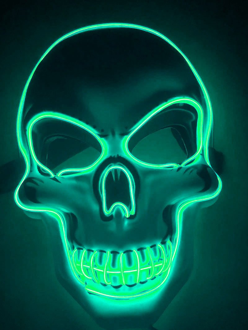 halloween 2023 skeleton mask led glow scary mask - 2
